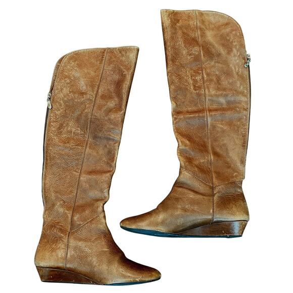 Steve Madden Intyre Leather Over the Knee Boot in Cognac Tan size 8 - Picture 1 of 7